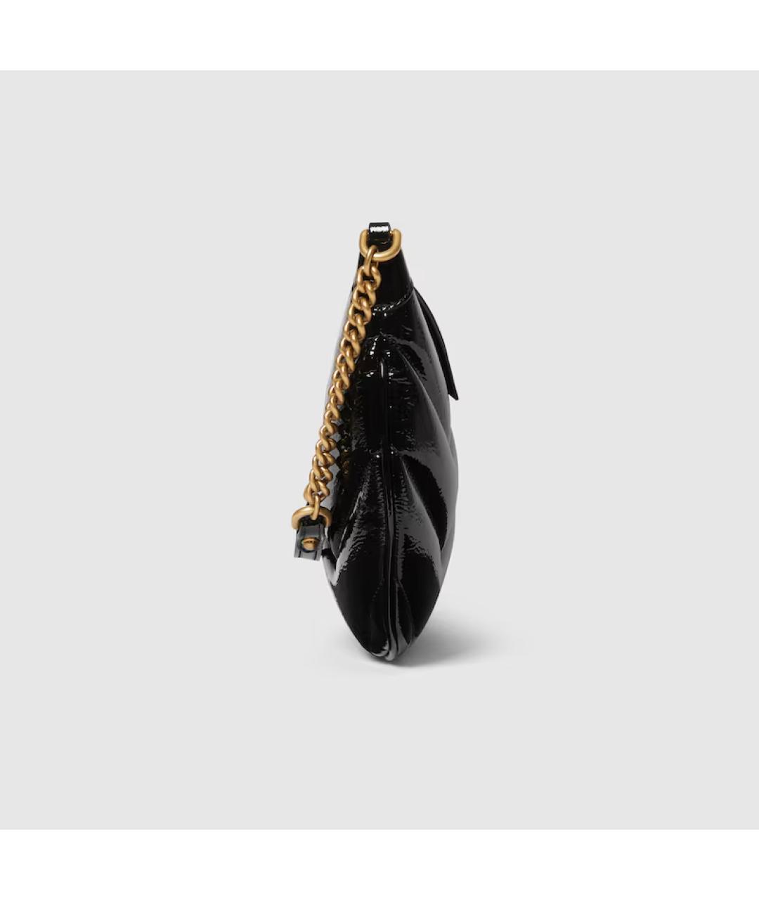 GUCCI Черная сумка через плечо из лакированной кожи, фото 4