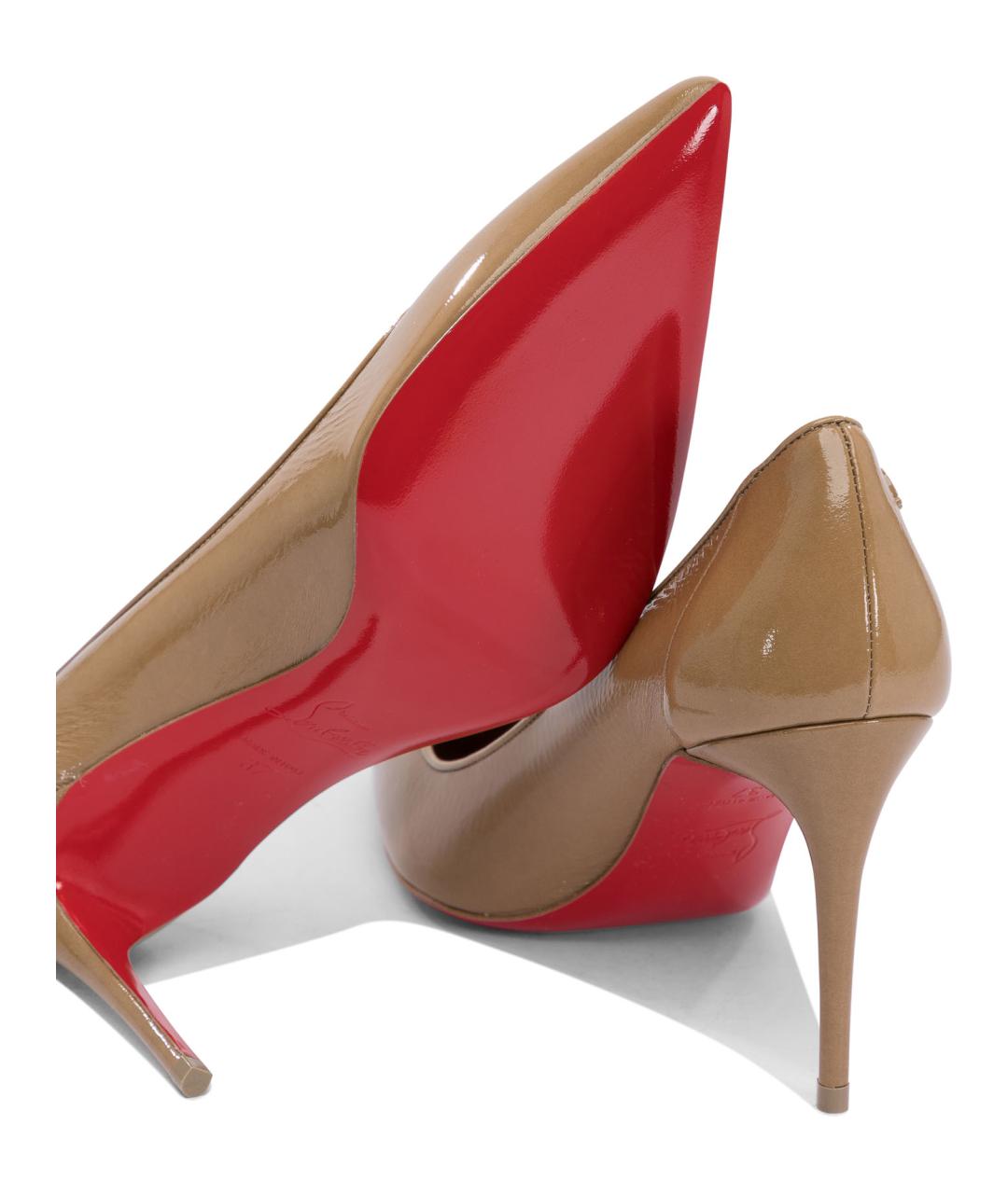 CHRISTIAN LOUBOUTIN Бежевые кожаные туфли, фото 5
