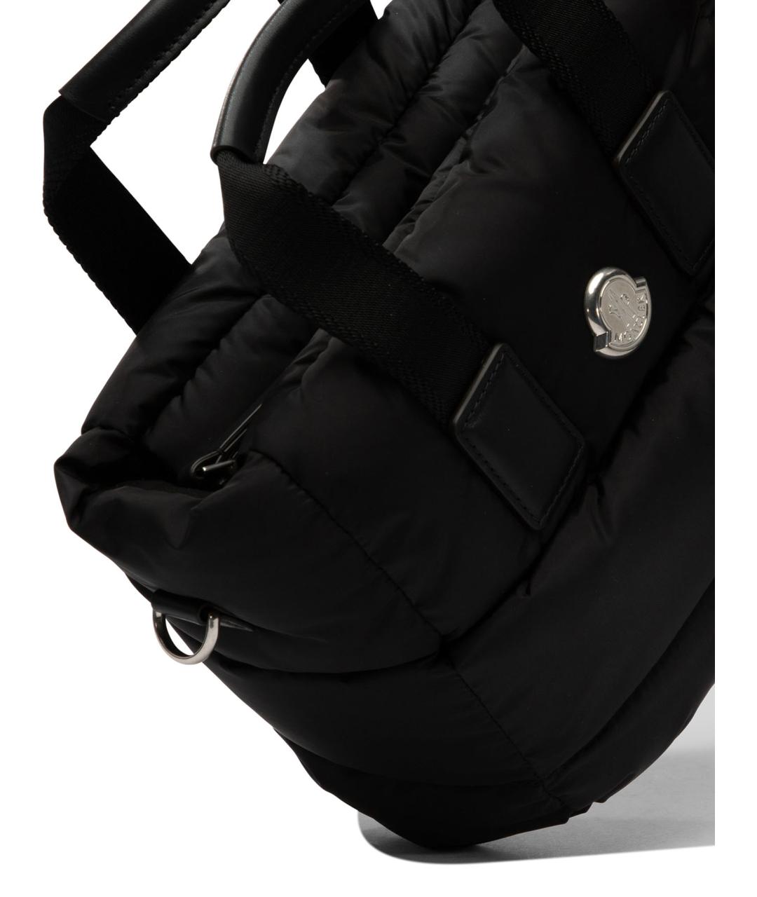 MONCLER Черная синтетическая сумка тоут, фото 4