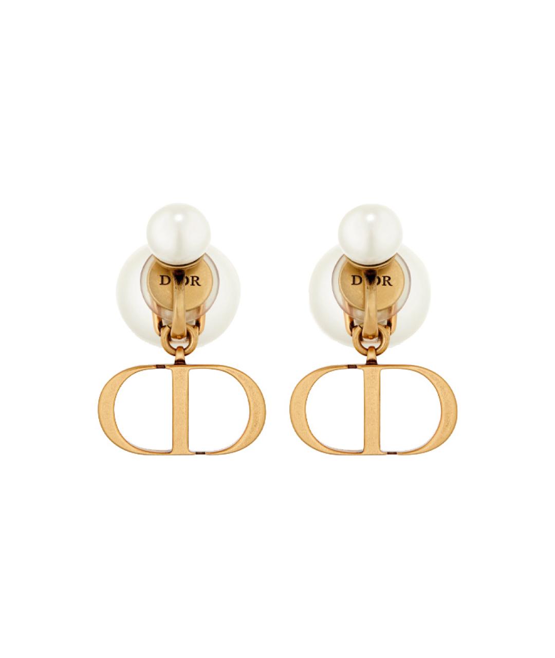 CHRISTIAN DIOR Золотые металлические серьги, фото 4
