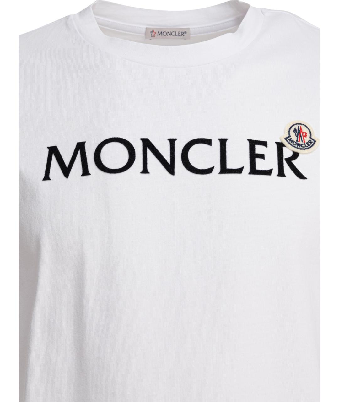 MONCLER Белая хлопковая футболка, фото 3