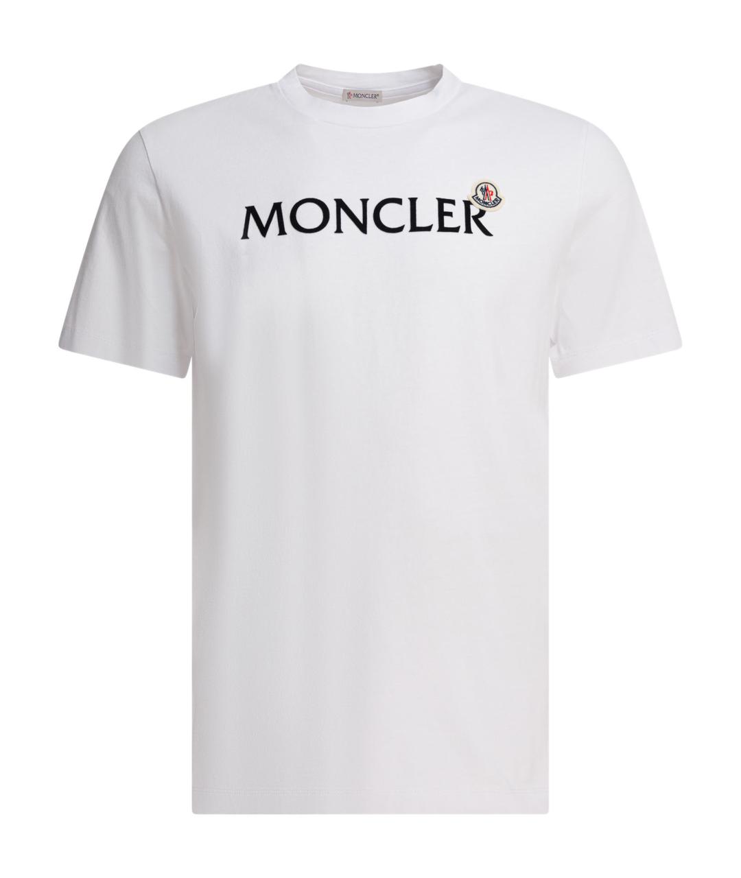 MONCLER Белая хлопковая футболка, фото 1