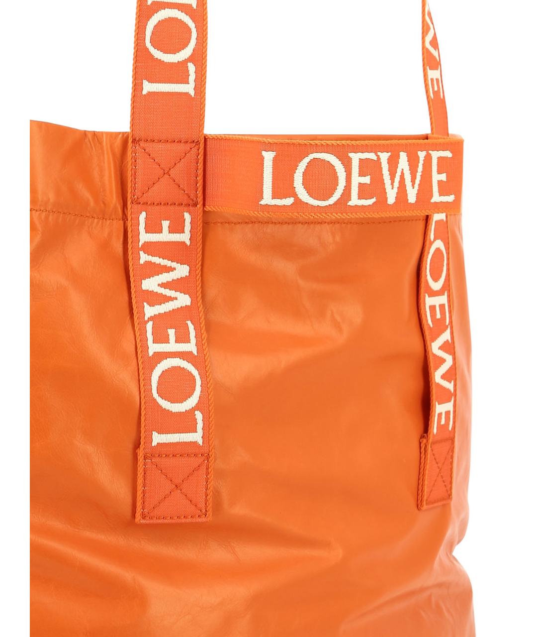 LOEWE Оранжевая кожаная сумка тоут, фото 4