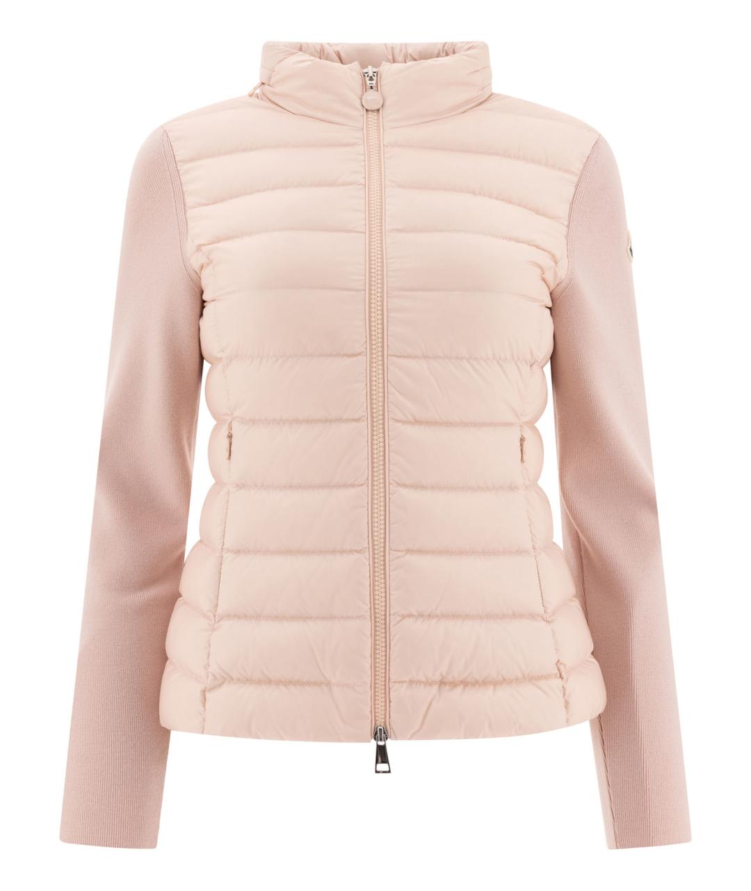 MONCLER Розовая полиамидовая куртка, фото 1