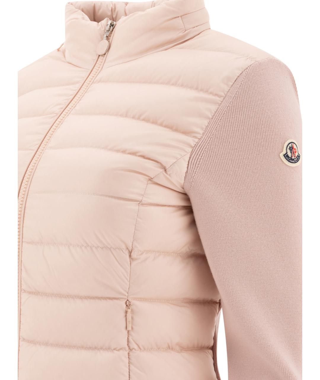 MONCLER Розовая полиамидовая куртка, фото 4