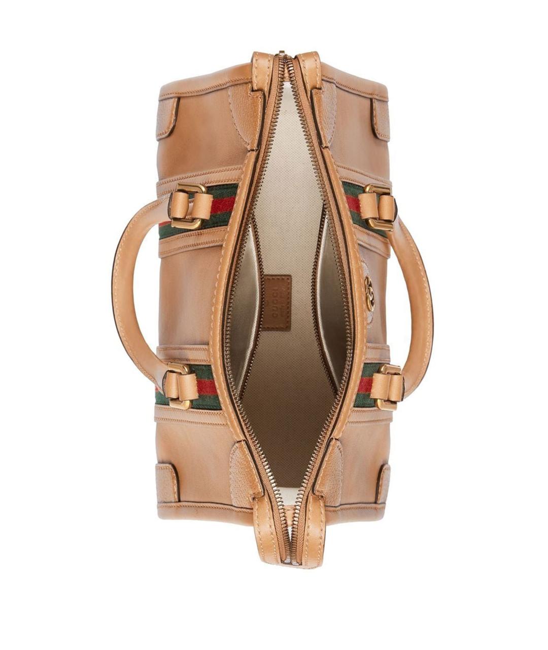GUCCI Бежевая кожаная сумка с короткими ручками, фото 3
