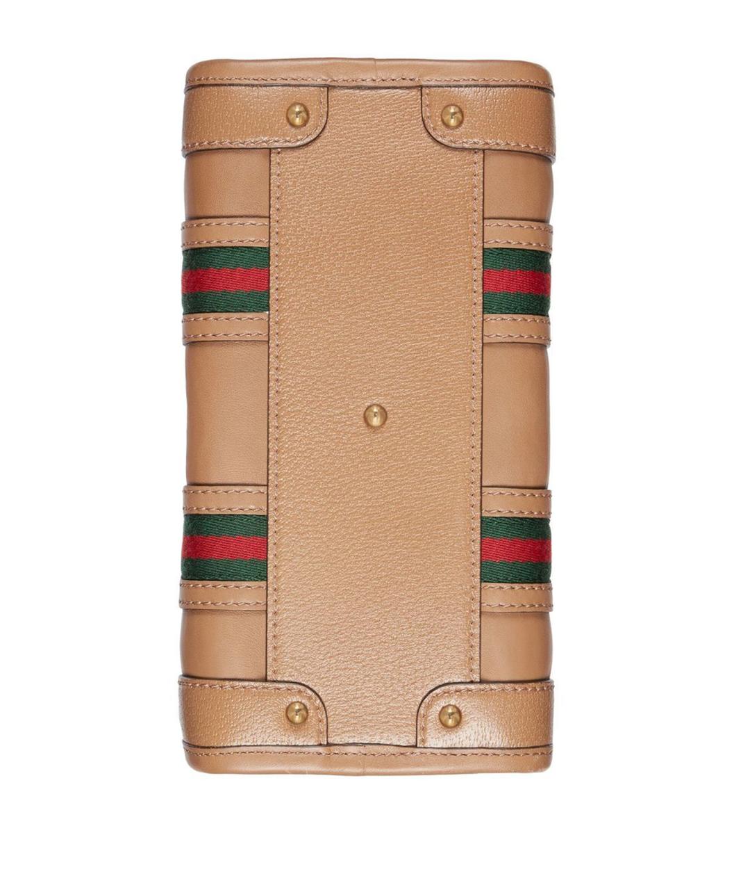 GUCCI Бежевая кожаная сумка с короткими ручками, фото 4