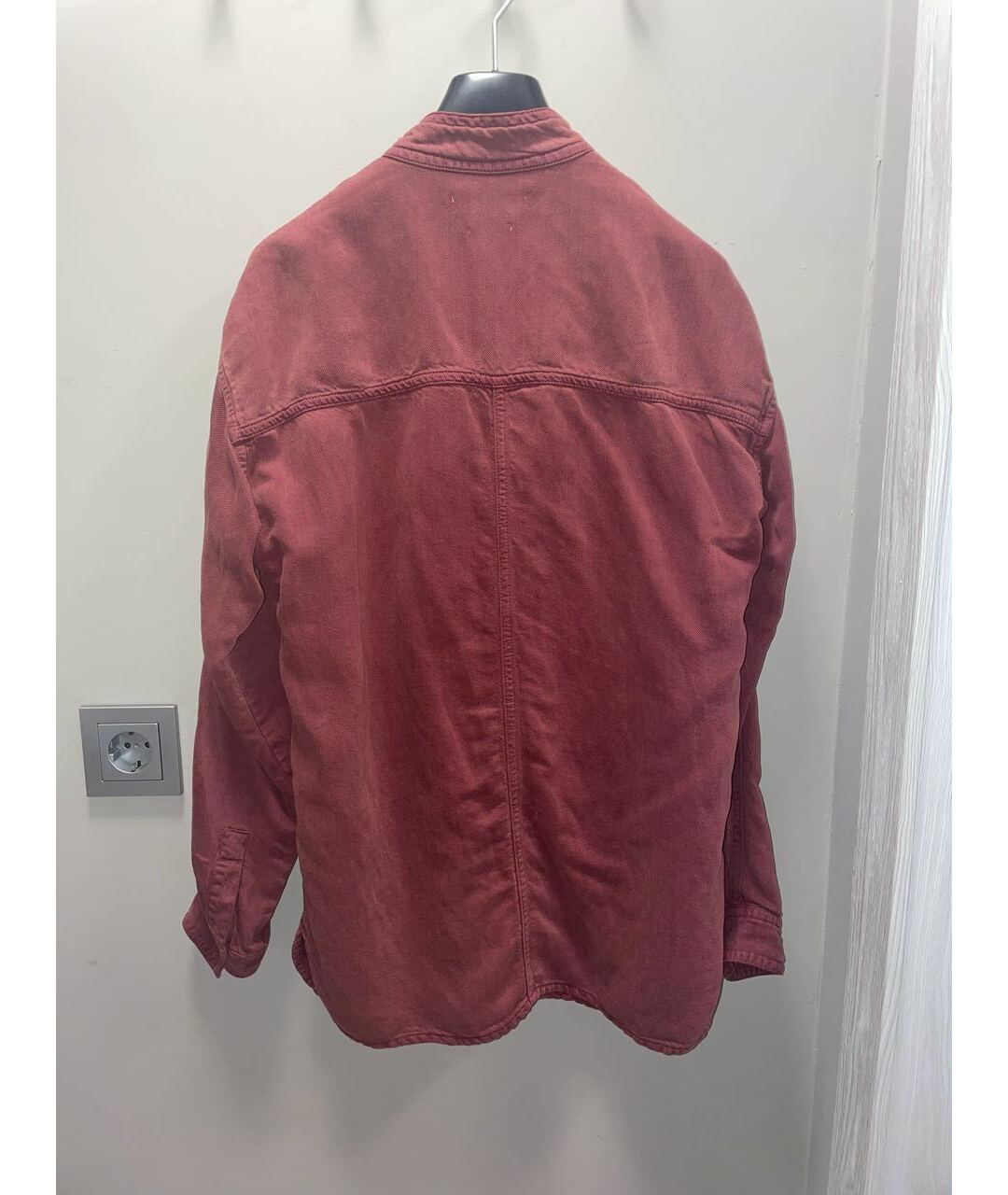 ISABEL MARANT ETOILE Бордовая хлопко-эластановая рубашка, фото 2