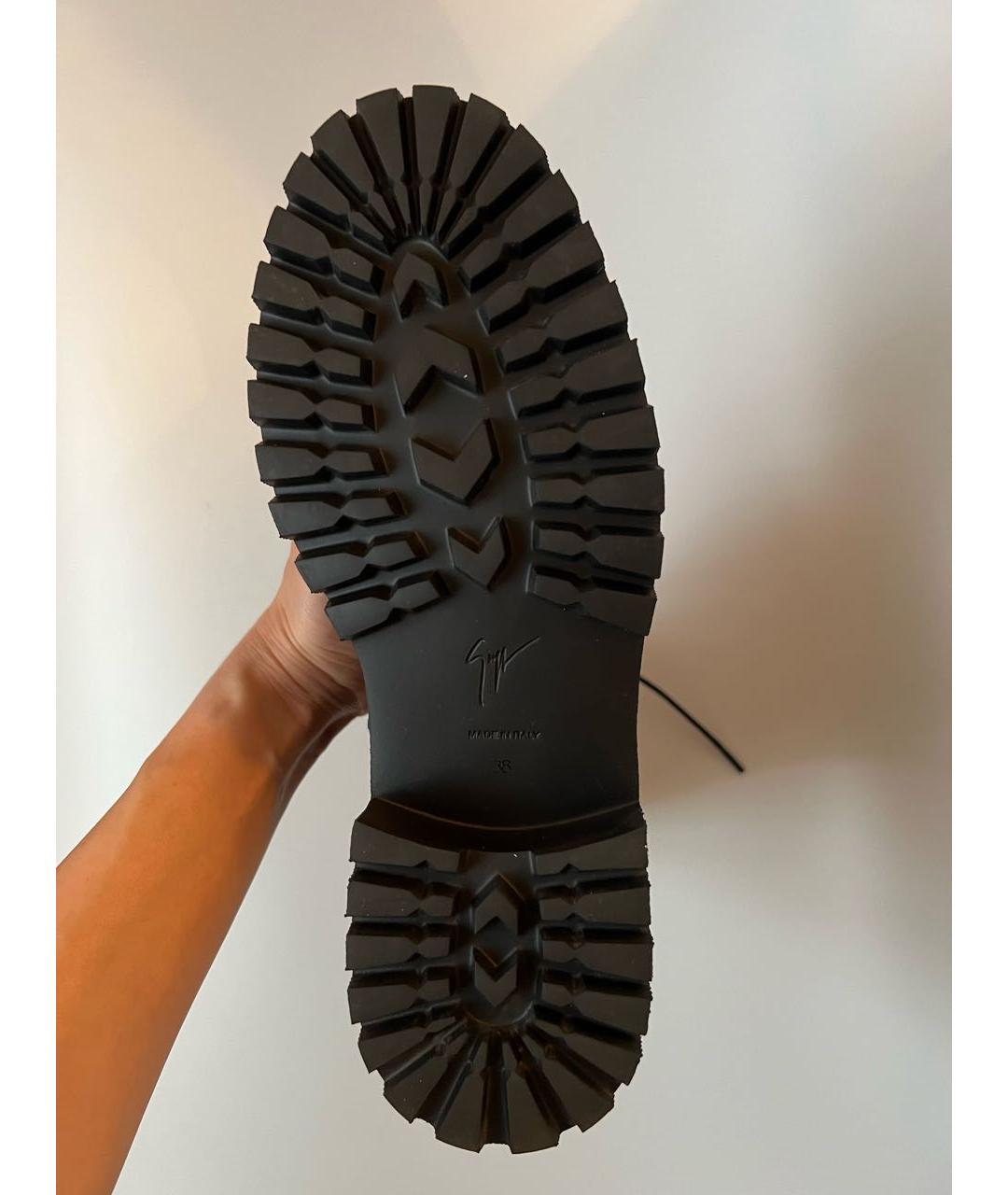 GIUSEPPE ZANOTTI DESIGN Черные кожаные ботинки, фото 5