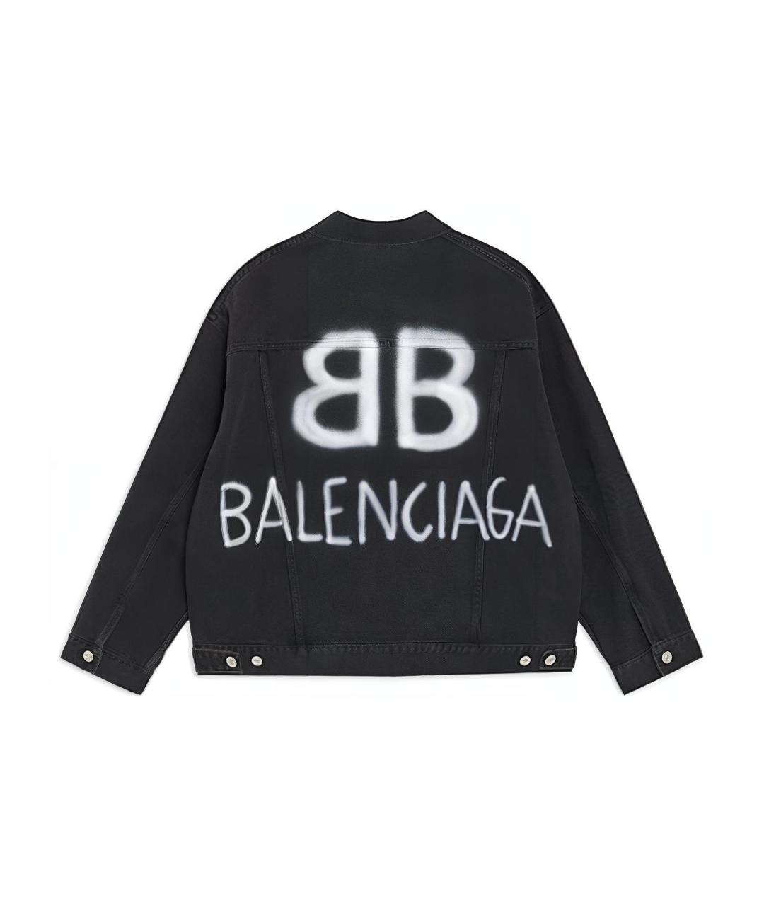BALENCIAGA Черная деним куртка, фото 2