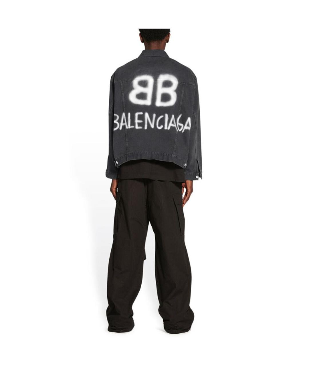 BALENCIAGA Черная деним куртка, фото 4