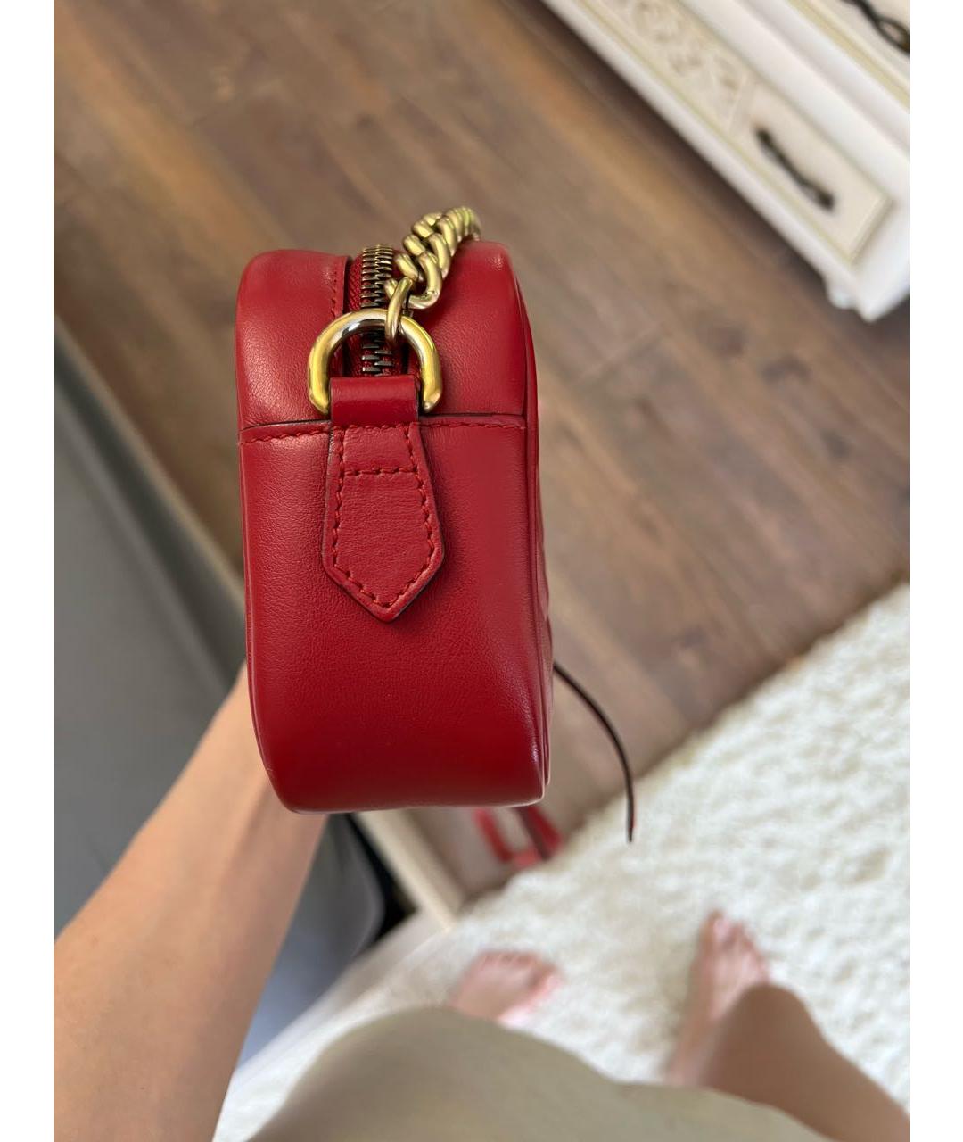 GUCCI Красная кожаная сумка через плечо, фото 4