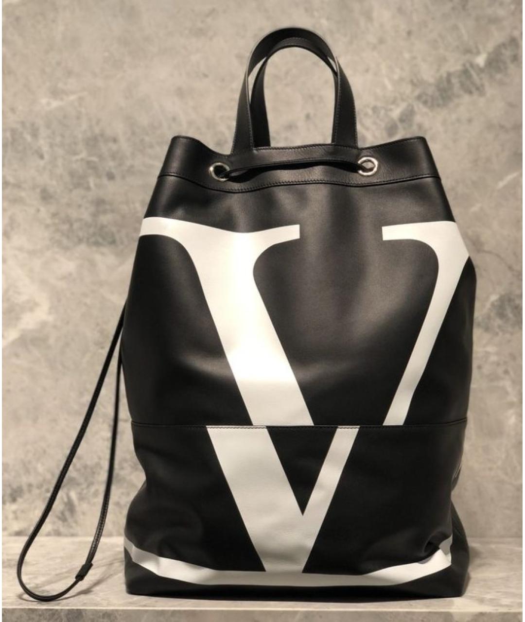 VALENTINO Черная кожаная сумка на плечо, фото 4