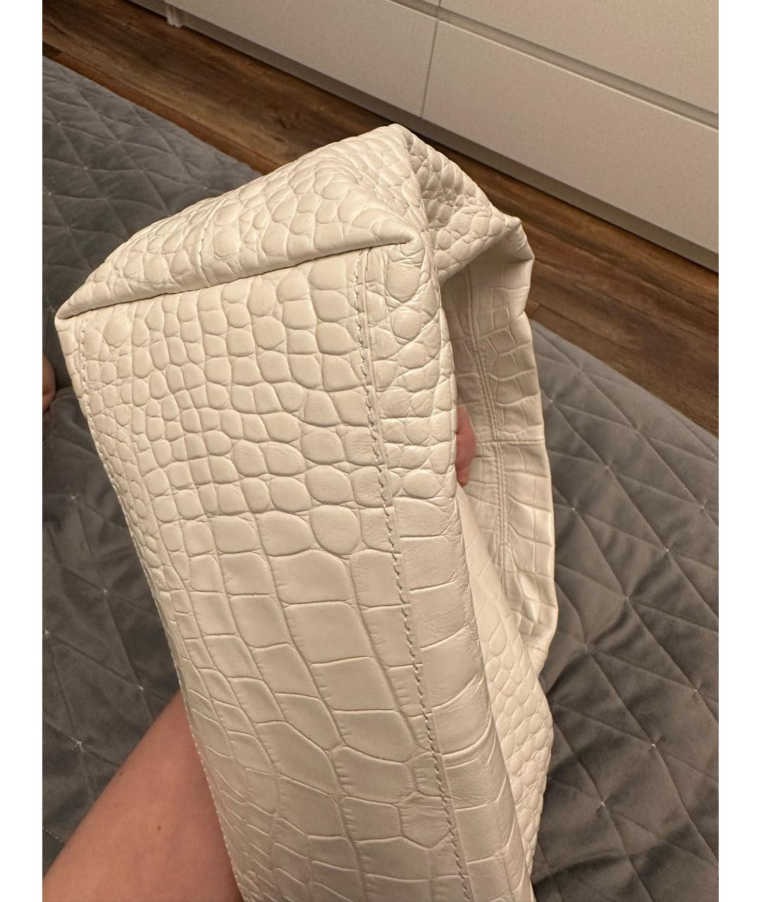 FURLA Белая кожаная сумка с короткими ручками, фото 7