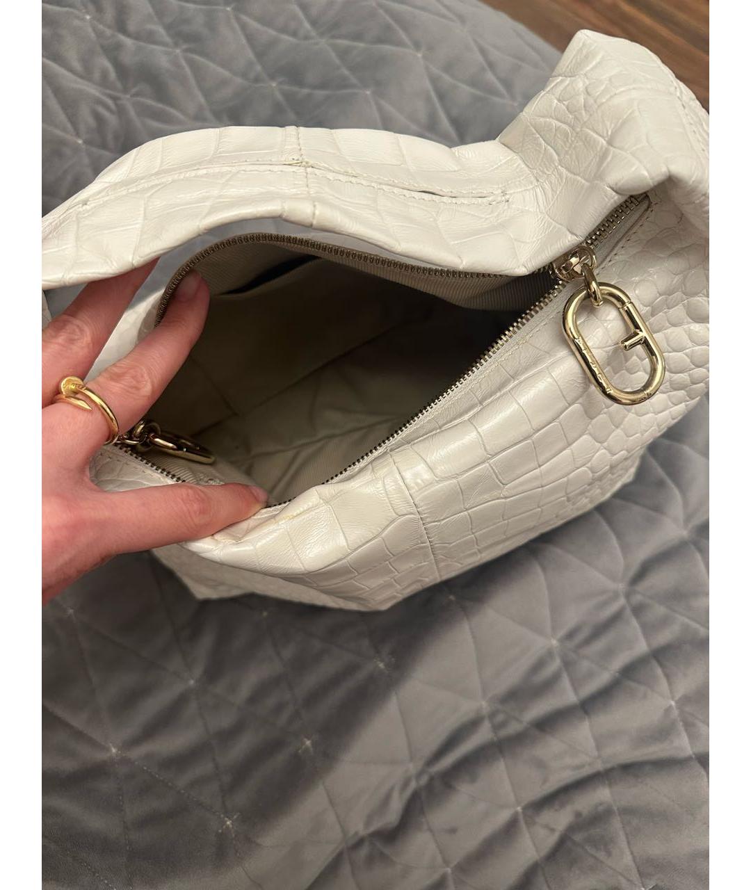 FURLA Белая кожаная сумка с короткими ручками, фото 4