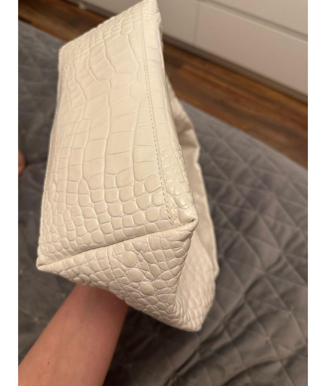 FURLA Белая кожаная сумка с короткими ручками, фото 6