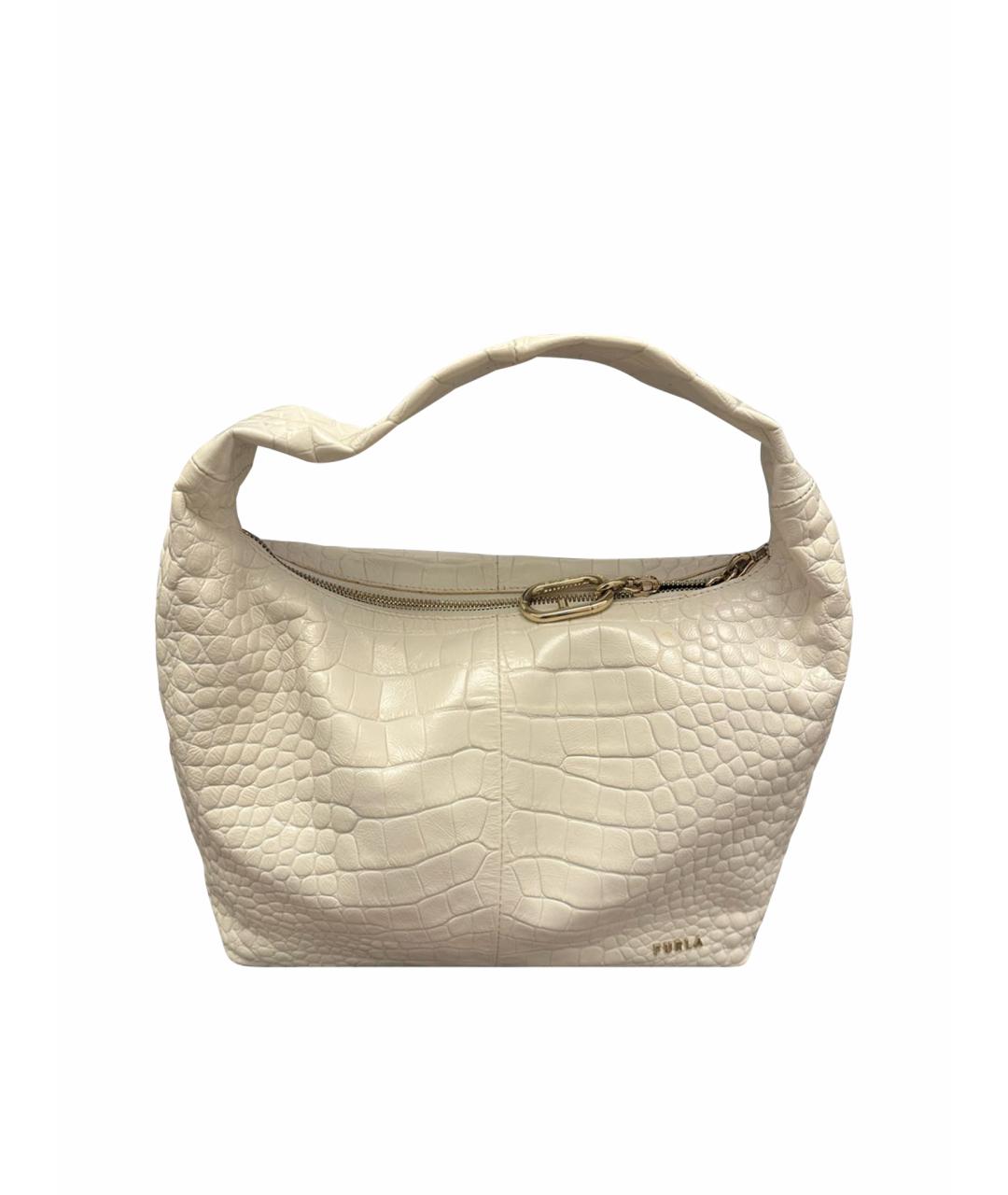 FURLA Белая кожаная сумка с короткими ручками, фото 1