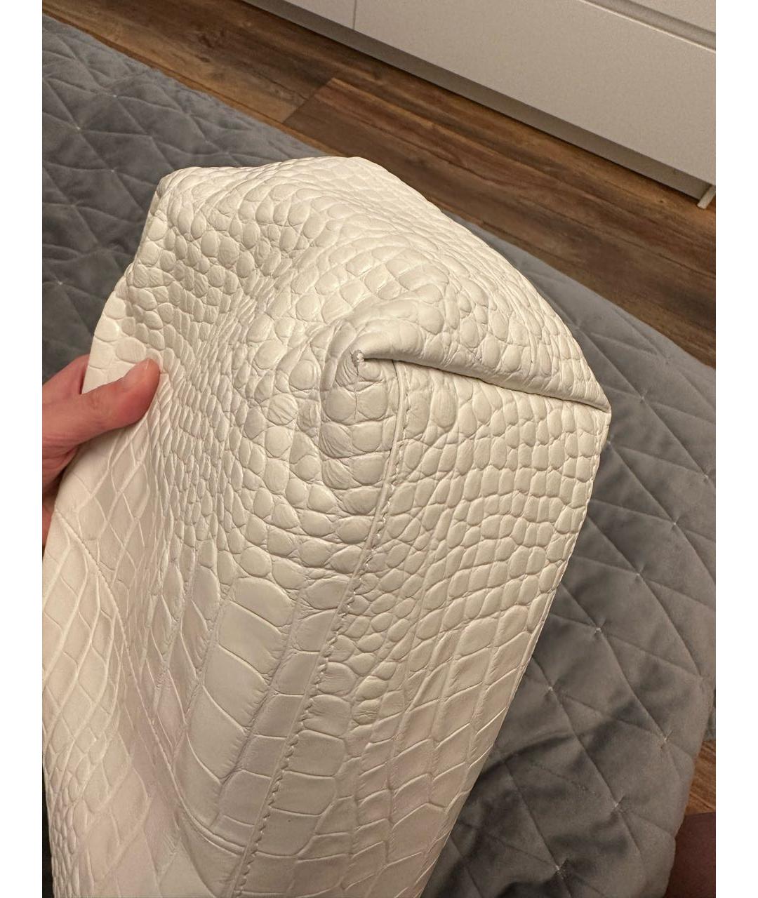 FURLA Белая кожаная сумка с короткими ручками, фото 5