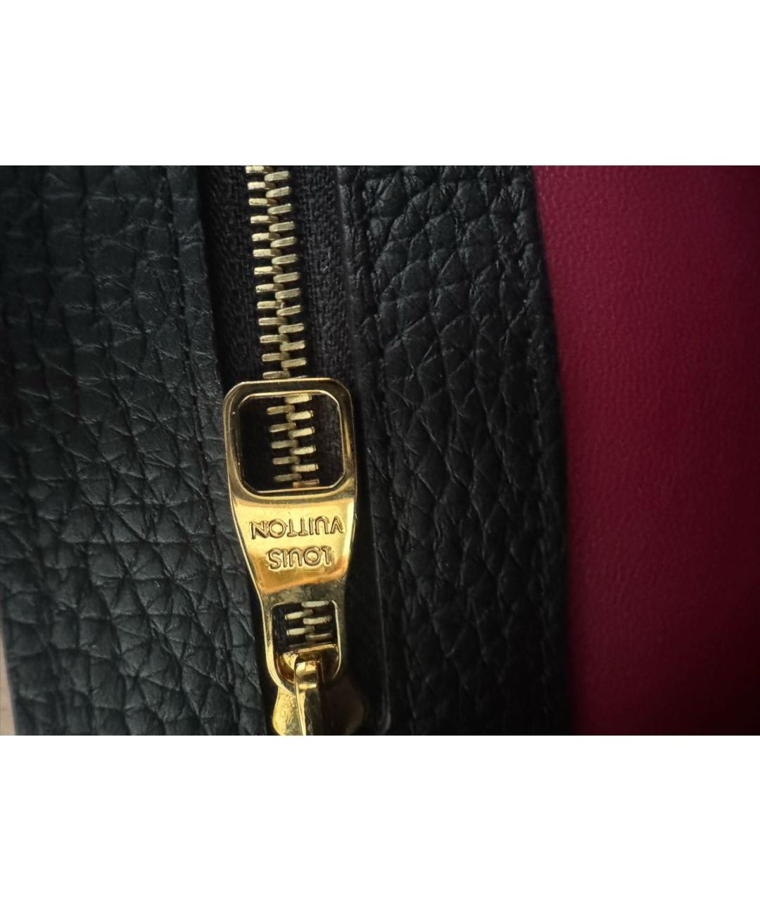 LOUIS VUITTON Черная кожаная сумка с короткими ручками, фото 5