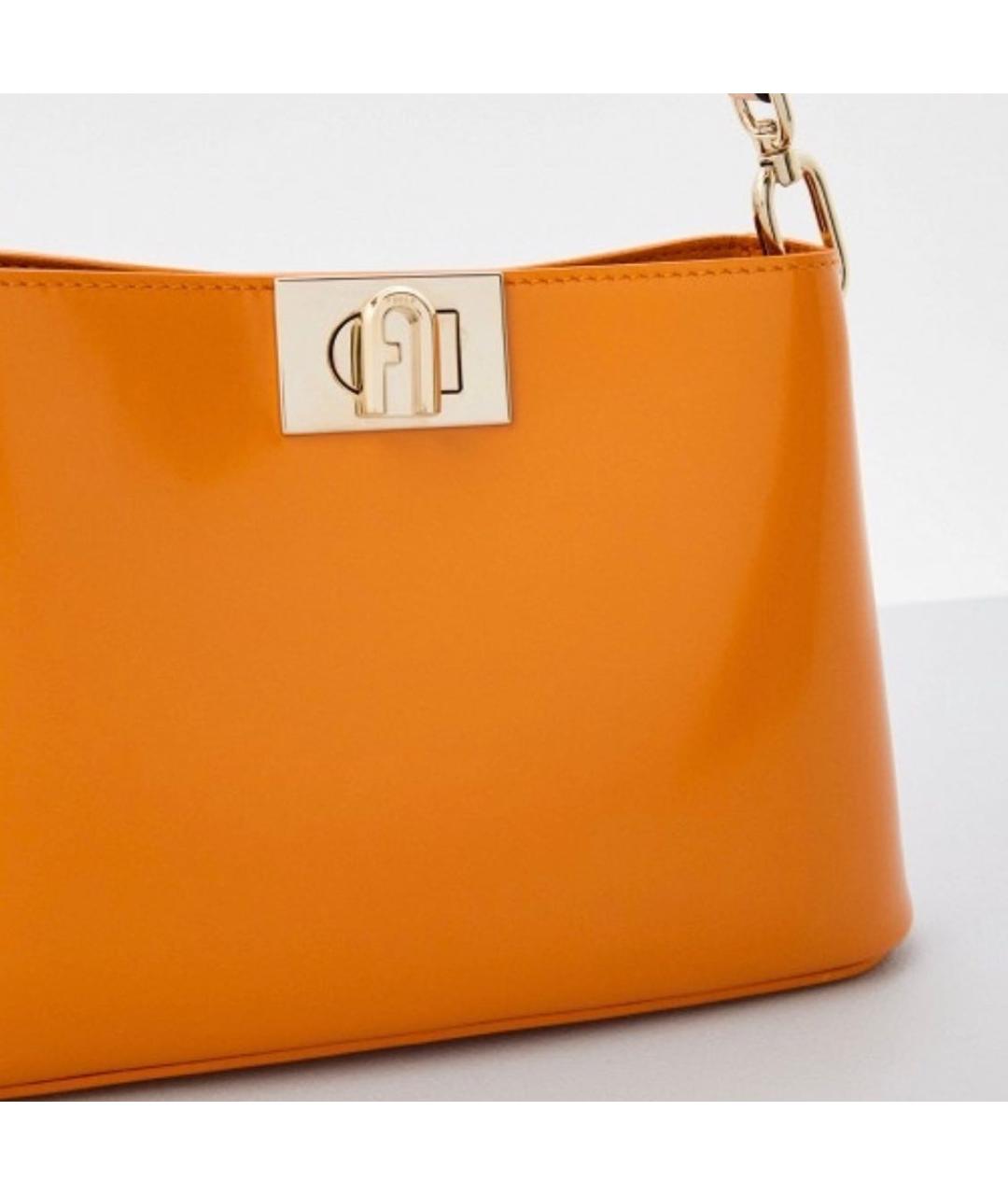 FURLA Оранжевая сумка через плечо из лакированной кожи, фото 6