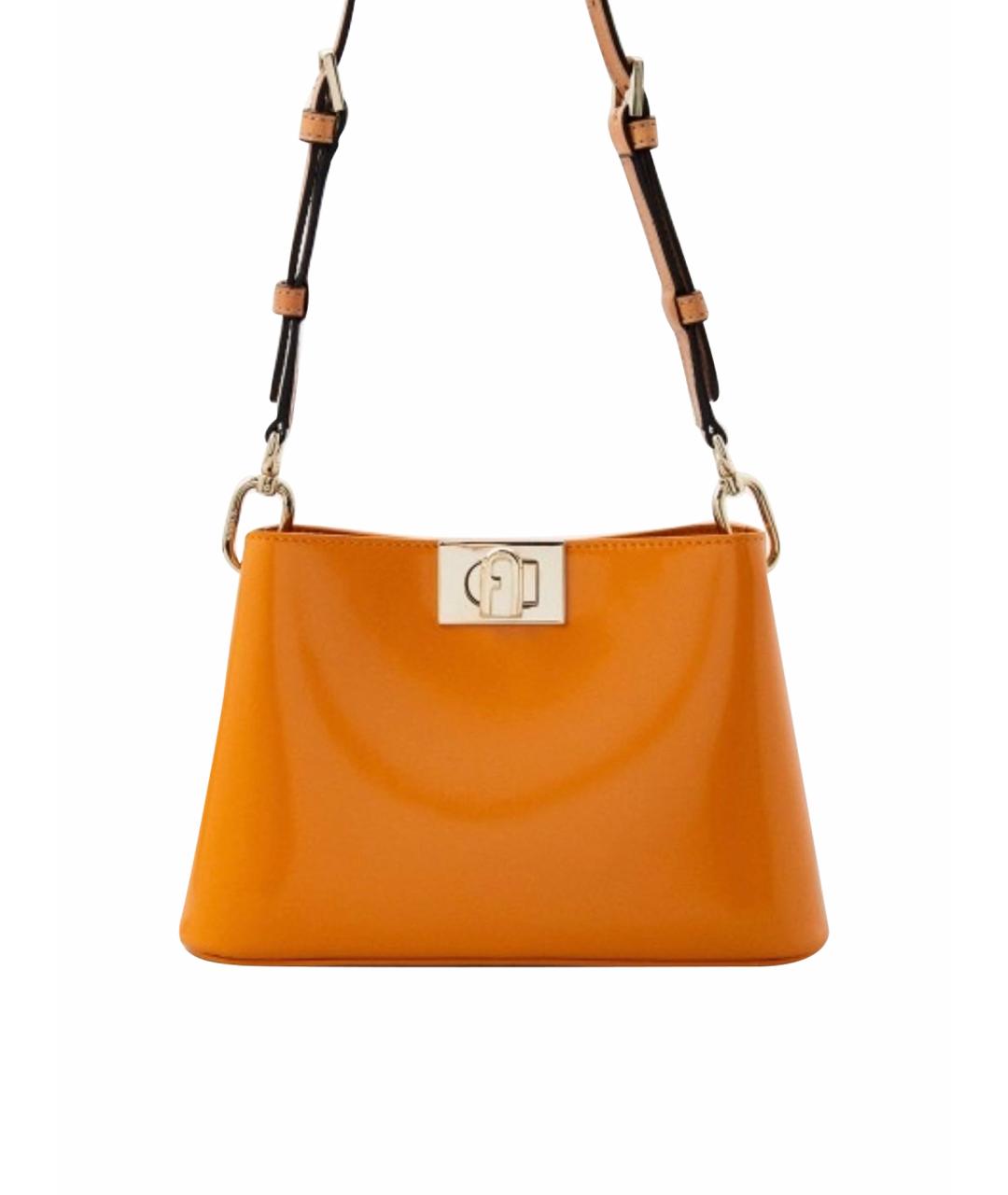 FURLA Оранжевая сумка через плечо из лакированной кожи, фото 1