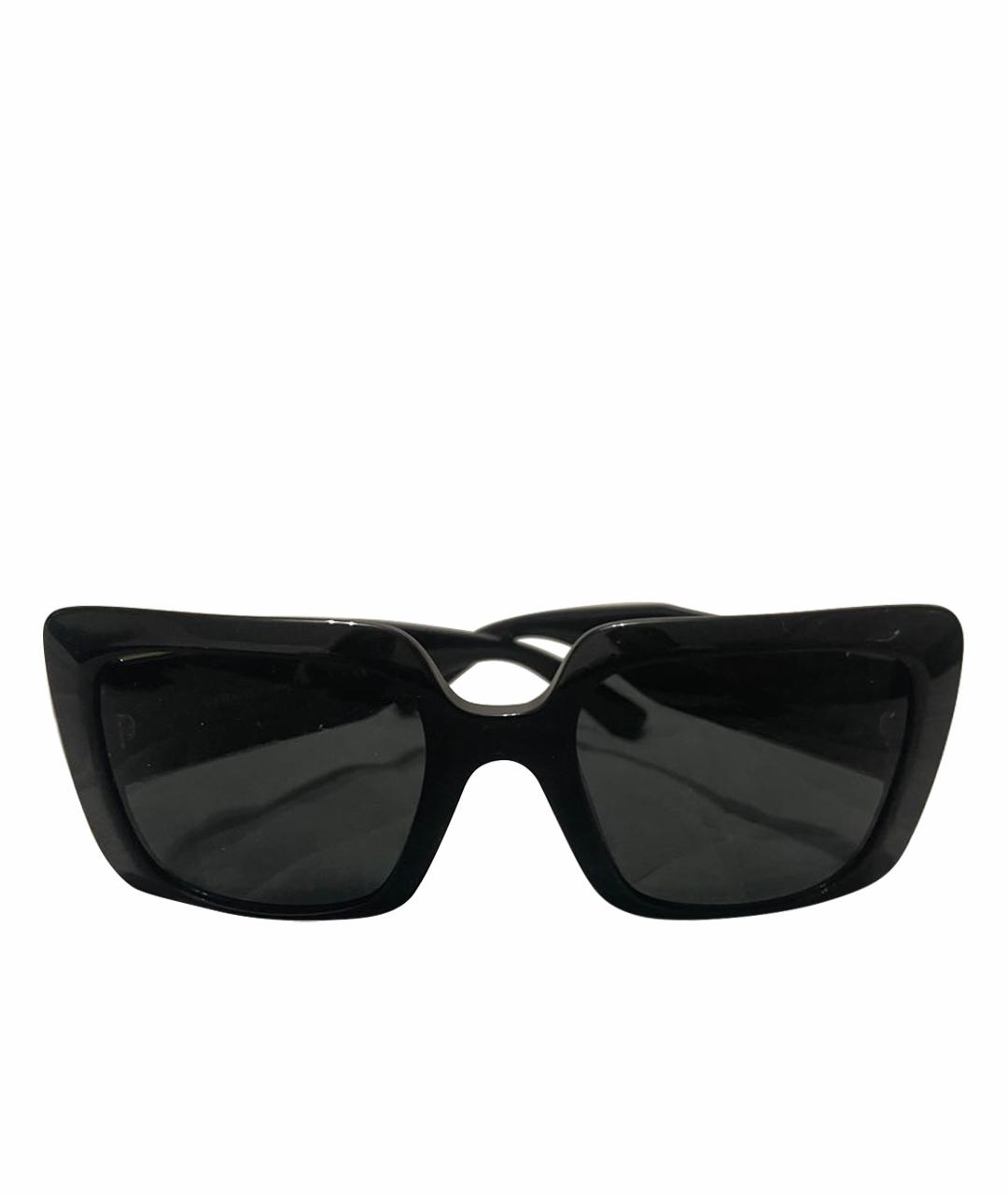 VERSACE Черные пластиковые солнцезащитные очки, фото 1