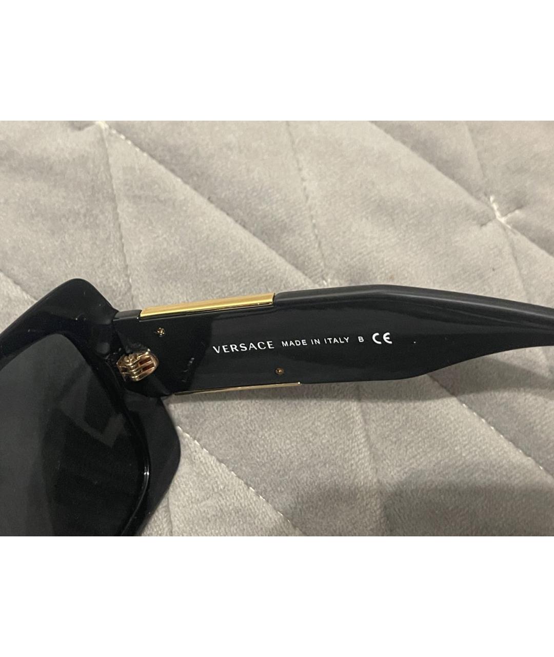 VERSACE Черные пластиковые солнцезащитные очки, фото 6