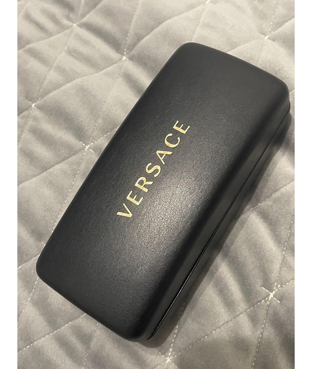 VERSACE Черные пластиковые солнцезащитные очки, фото 4