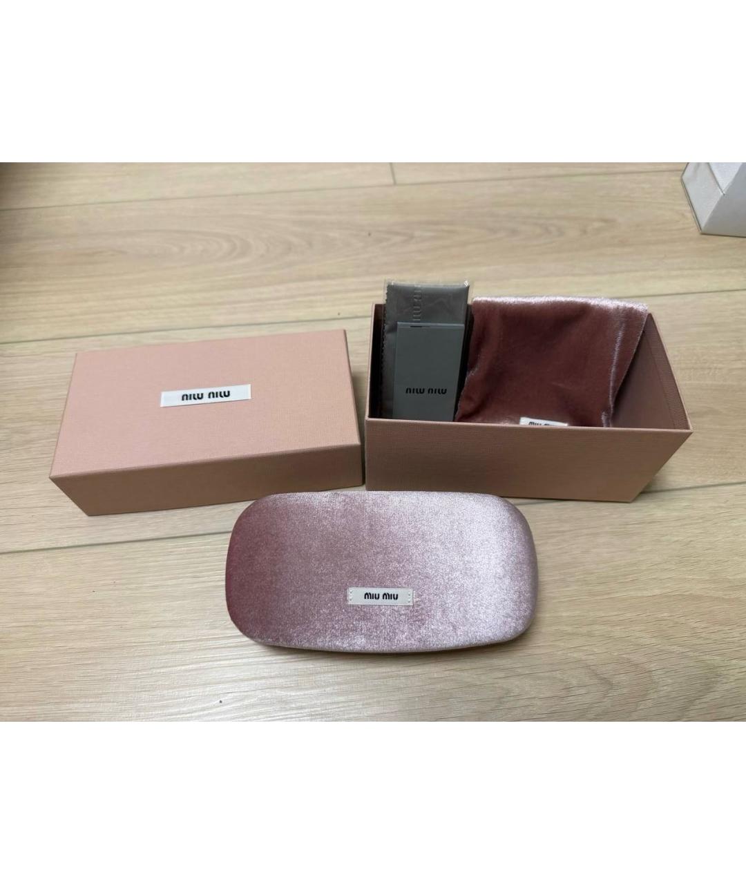 MIU MIU Золотые металлические солнцезащитные очки, фото 4