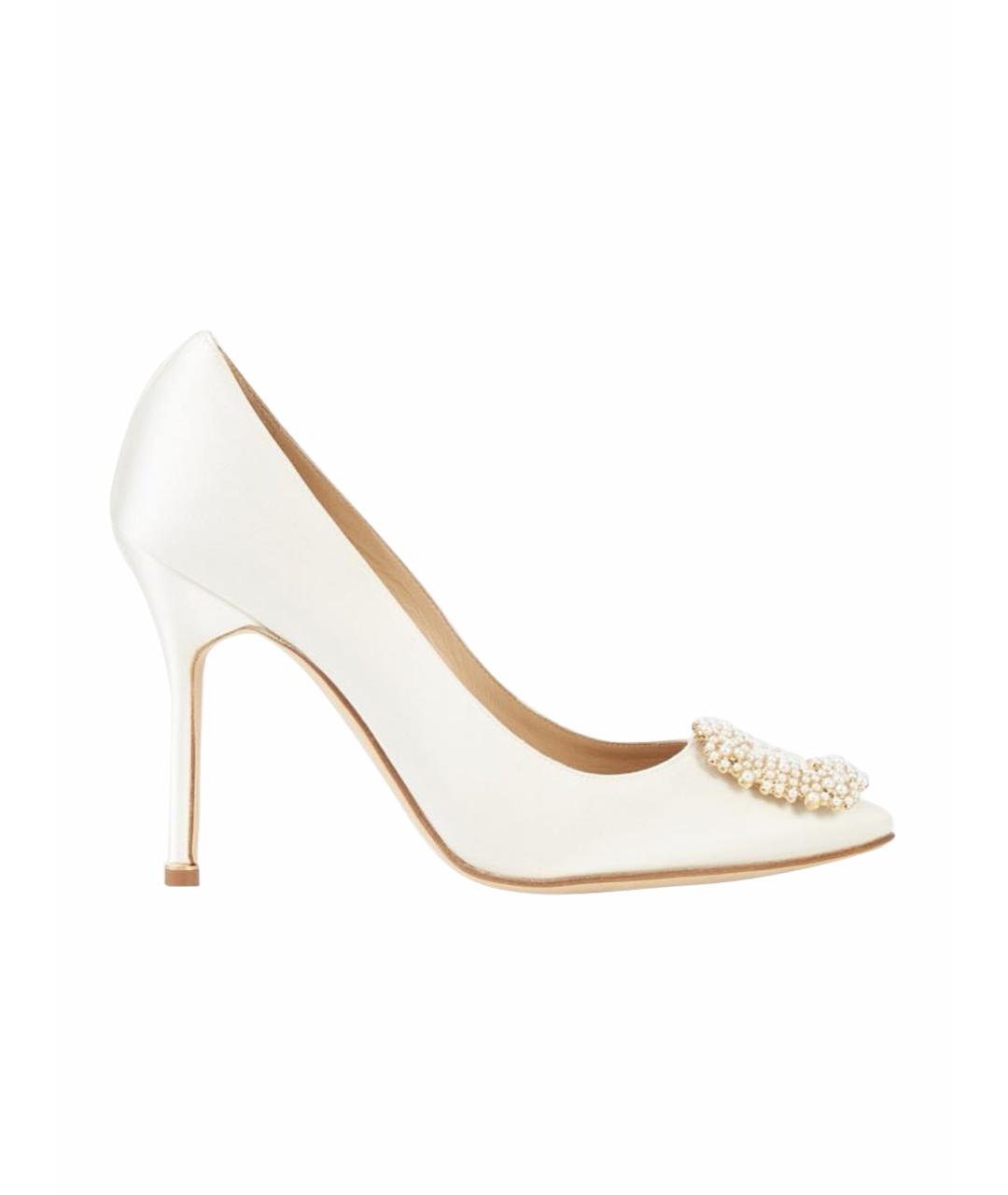 MANOLO BLAHNIK Белые текстильные туфли, фото 1