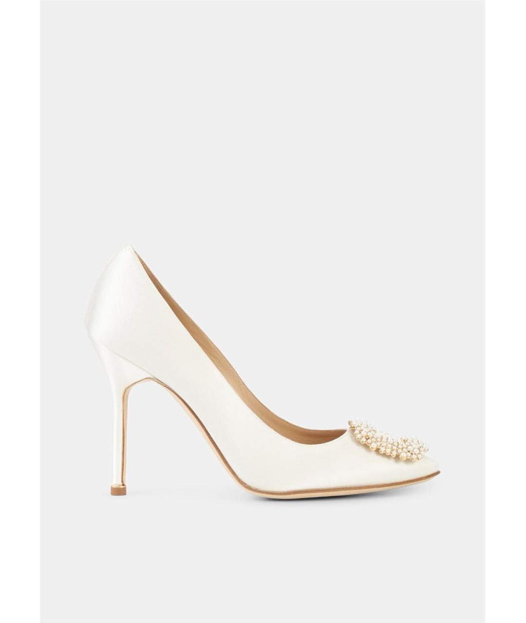 MANOLO BLAHNIK Белые текстильные туфли, фото 9