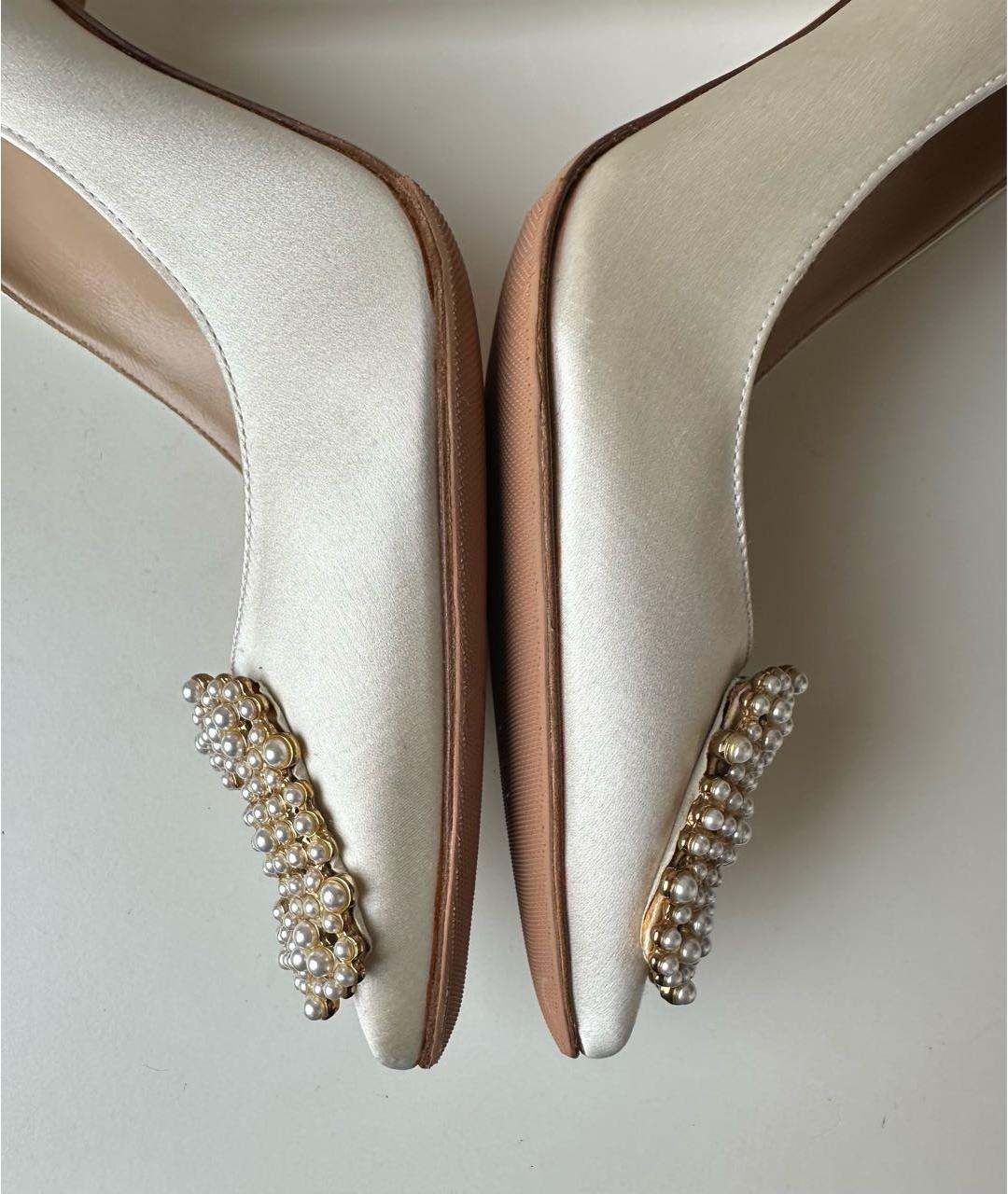 MANOLO BLAHNIK Белые текстильные туфли, фото 5