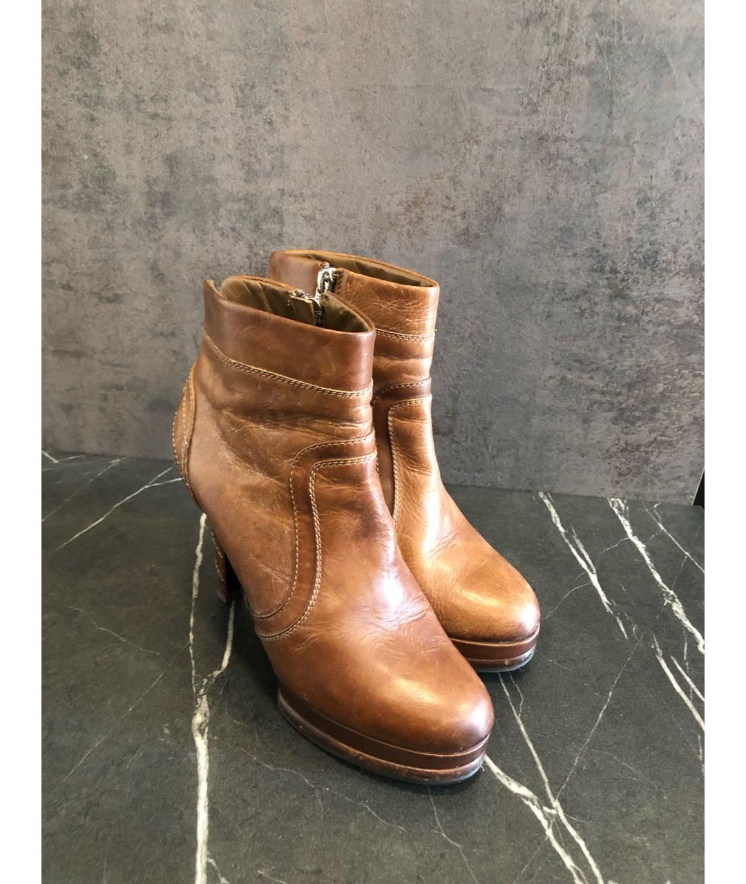 CHANEL Хаки кожаные ботильоны, фото 3