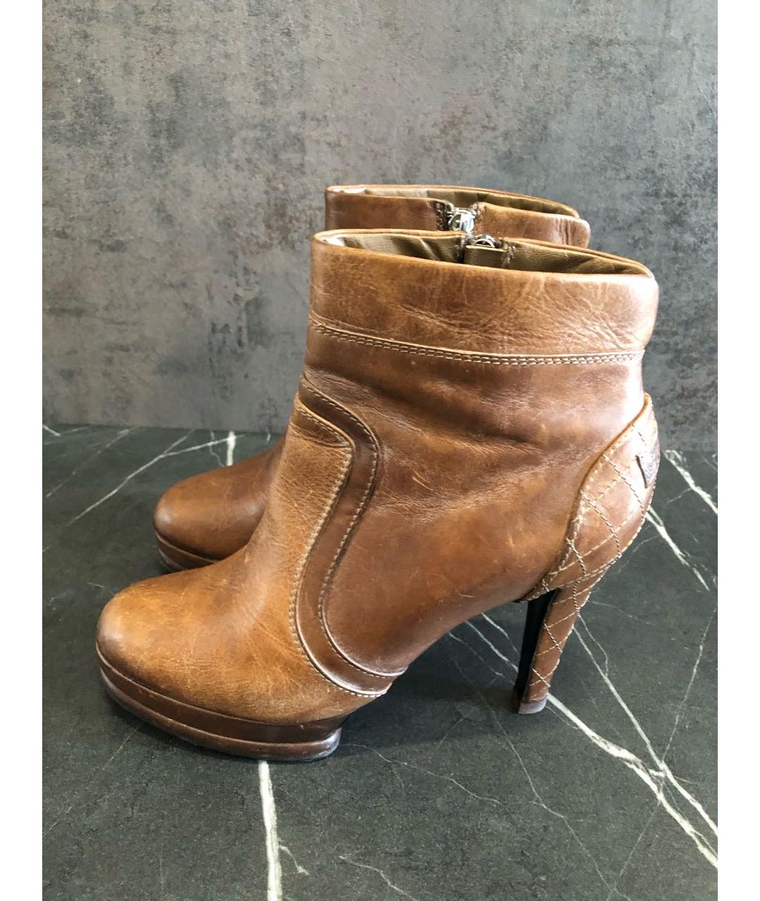 CHANEL Хаки кожаные ботильоны, фото 6