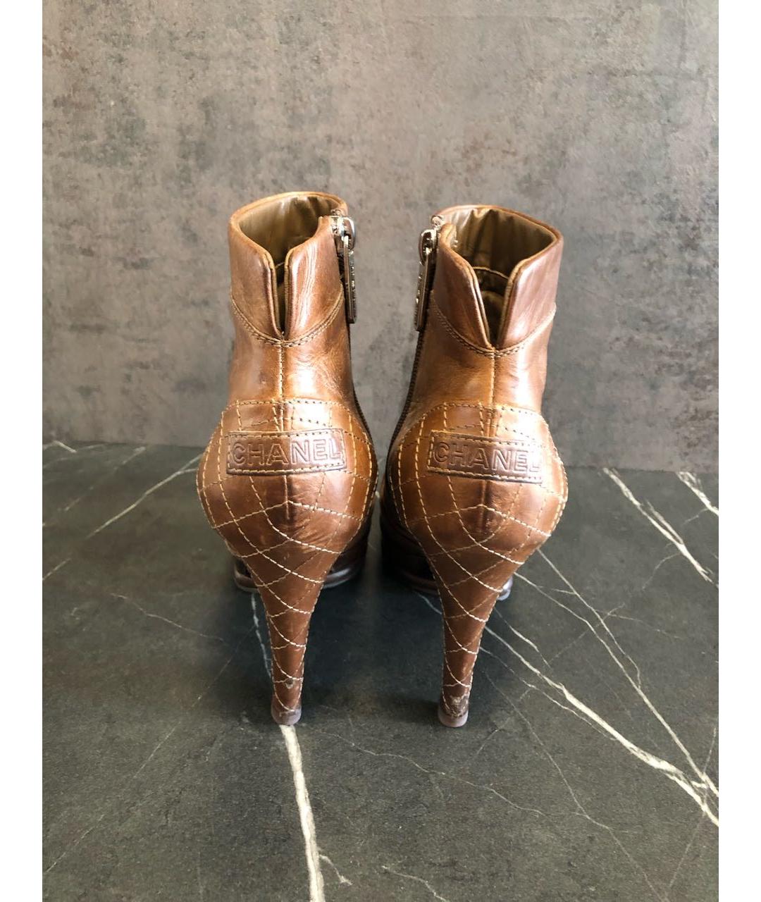 CHANEL Хаки кожаные ботильоны, фото 5