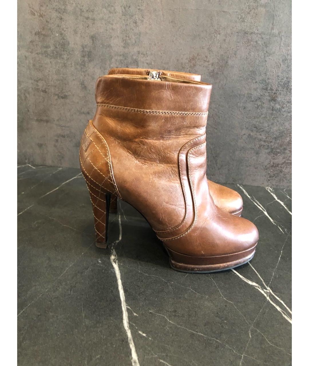 CHANEL Хаки кожаные ботильоны, фото 4