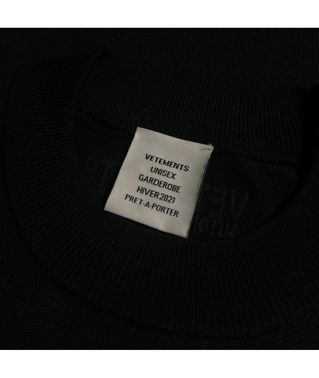 VETEMENTS Черный шерстяной джемпер / свитер, фото 3
