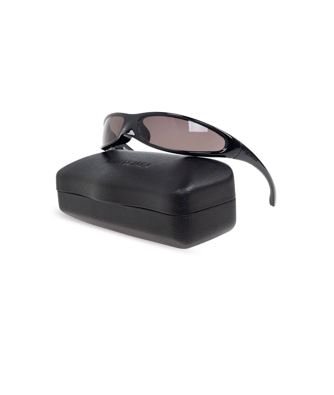 BALENCIAGA Черные пластиковые солнцезащитные очки, фото 4