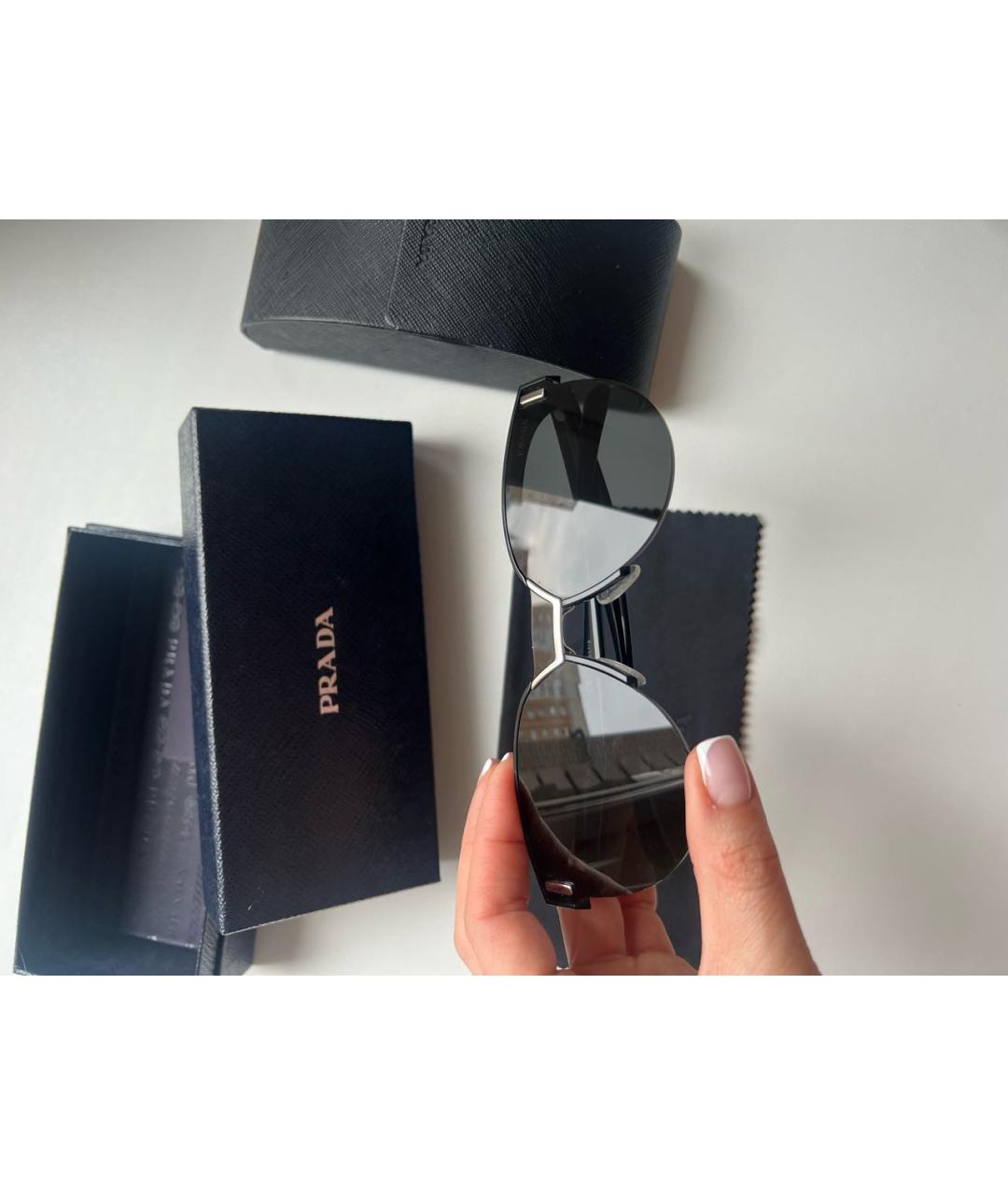 PRADA Черные пластиковые солнцезащитные очки, фото 6