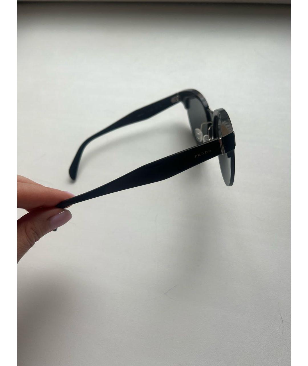 PRADA Черные пластиковые солнцезащитные очки, фото 3