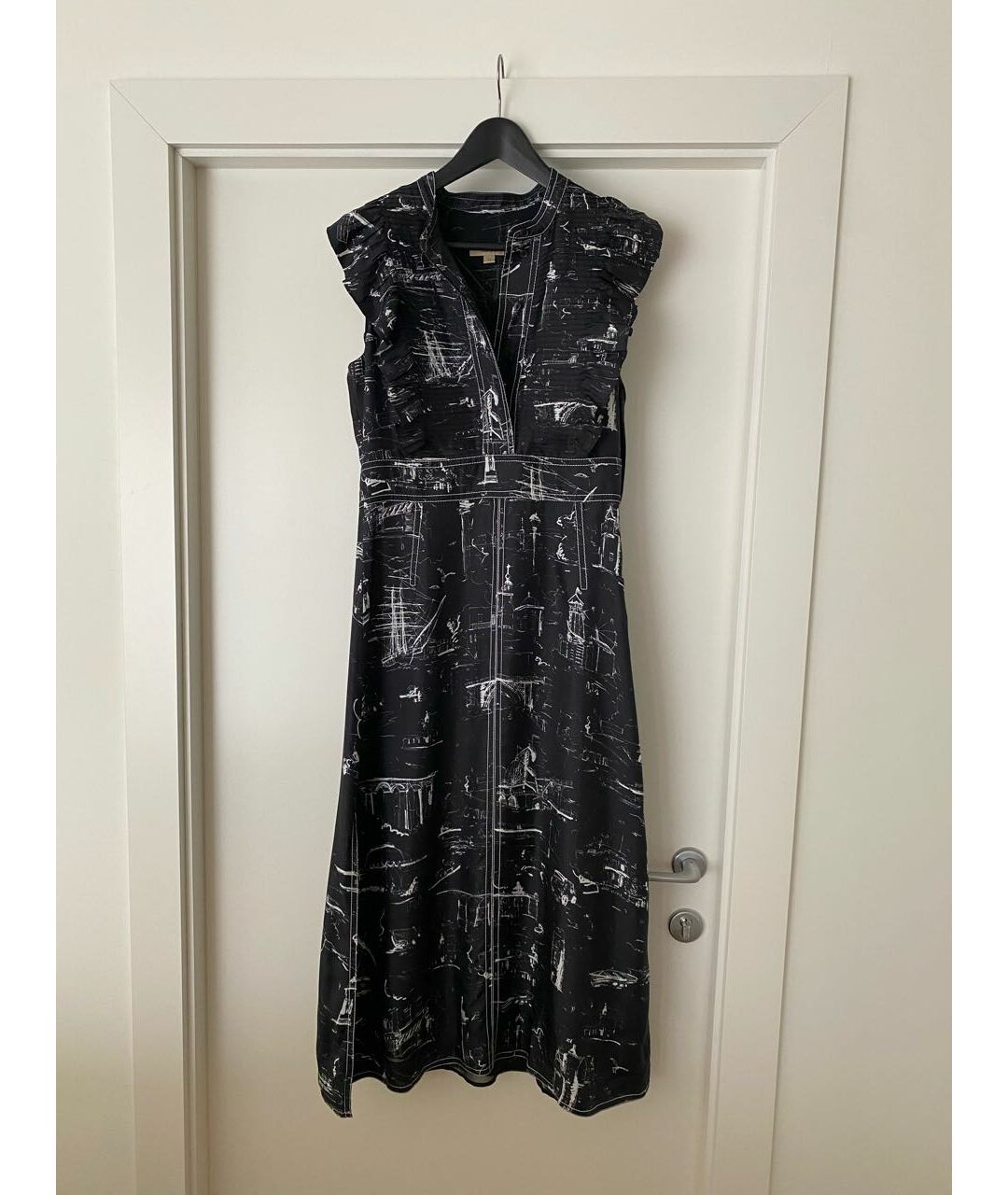 BURBERRY Антрацитовое шелковое коктейльное платье, фото 8