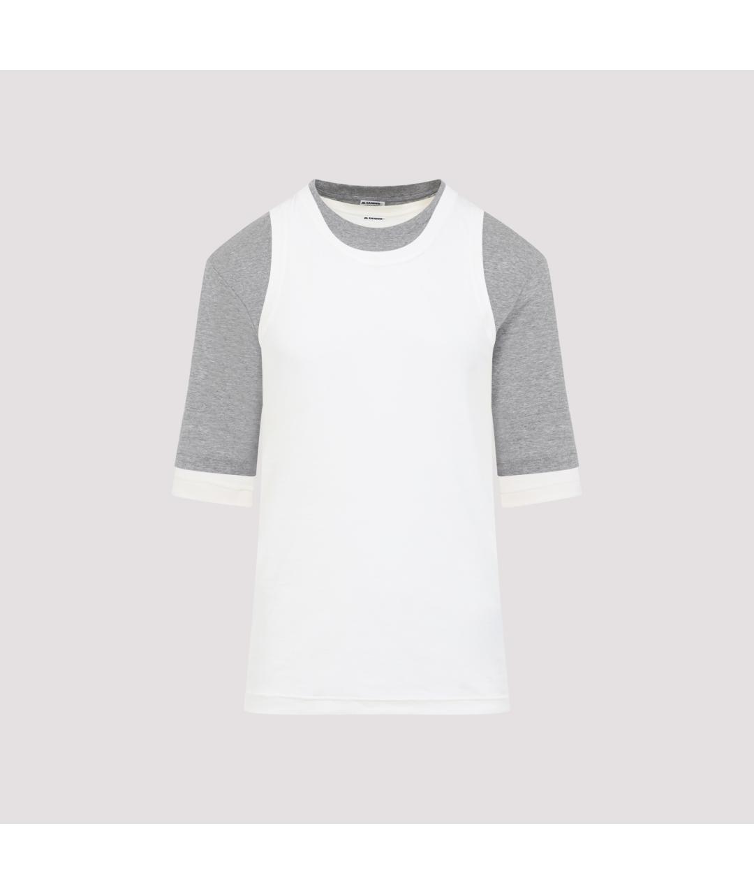 JIL SANDER Белая хлопковая футболка, фото 2