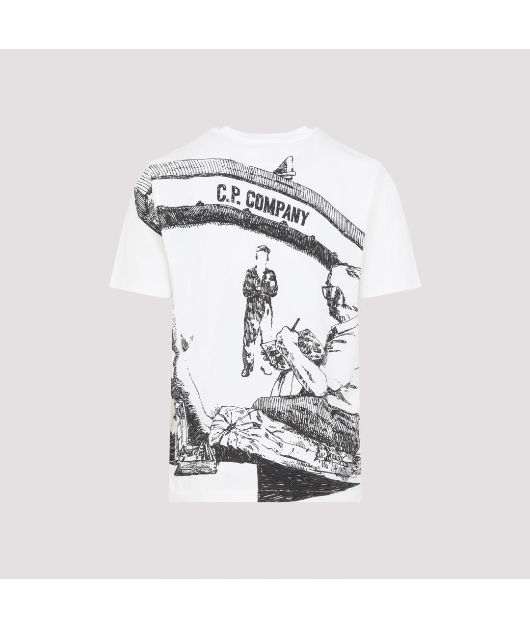 CP COMPANY Белая хлопковая футболка, фото 4