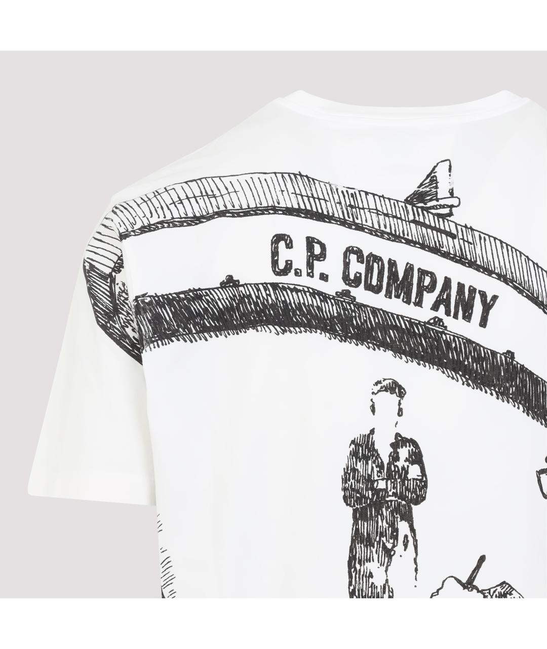 CP COMPANY Белая хлопковая футболка, фото 5
