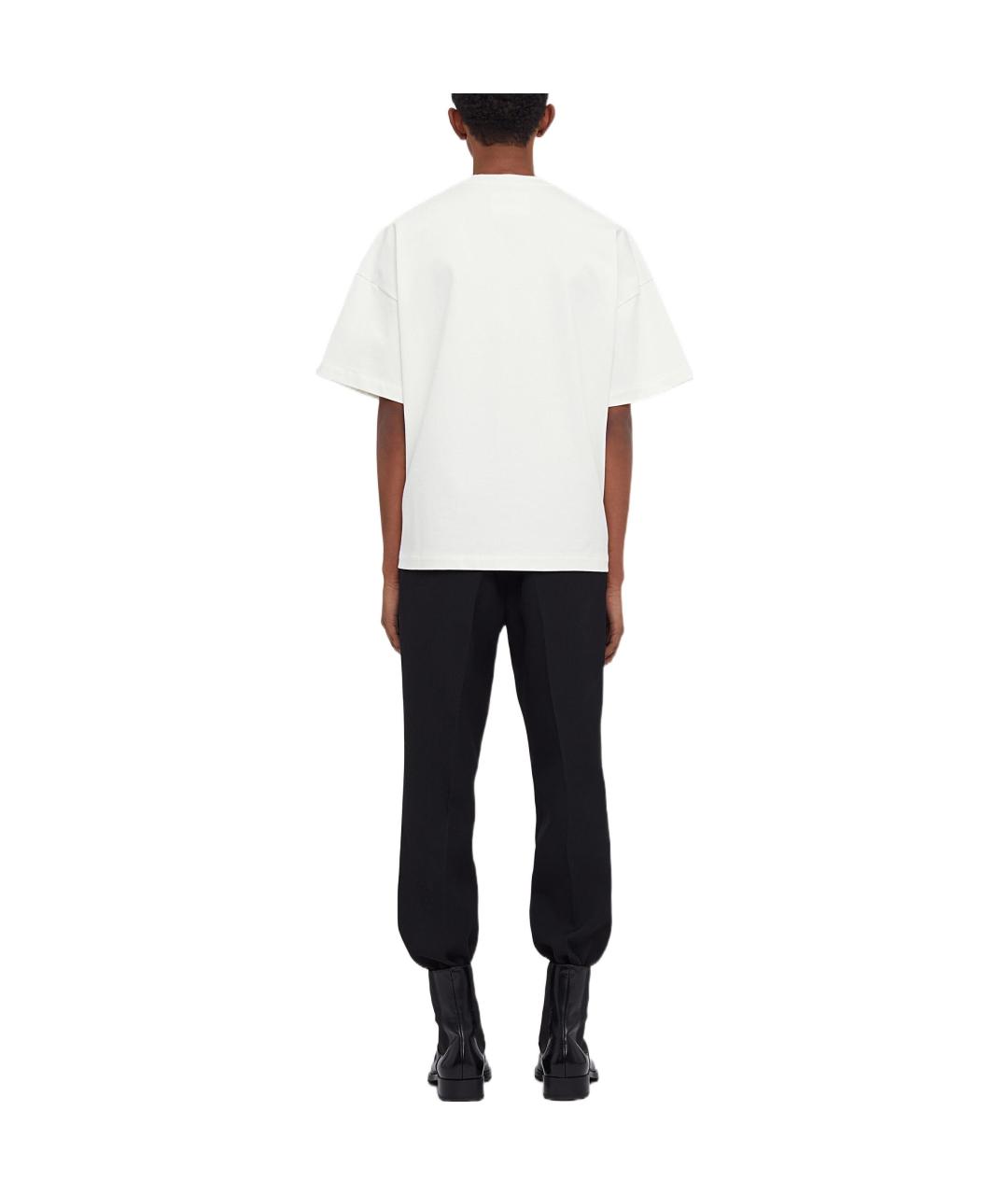 JIL SANDER Белая хлопковая футболка, фото 4