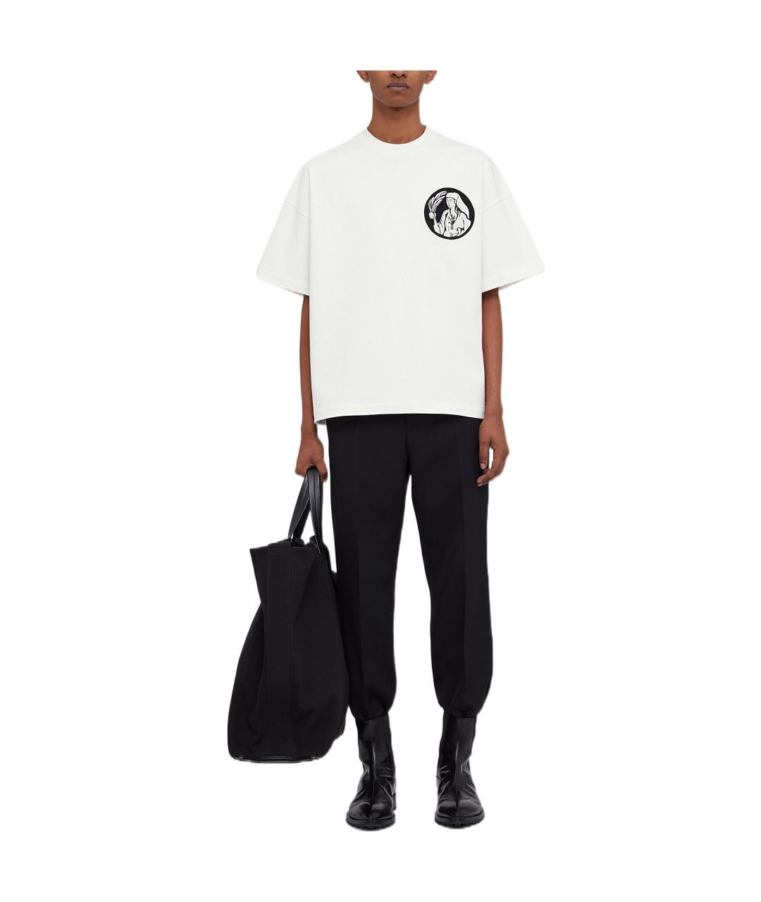 JIL SANDER Белая хлопковая футболка, фото 3