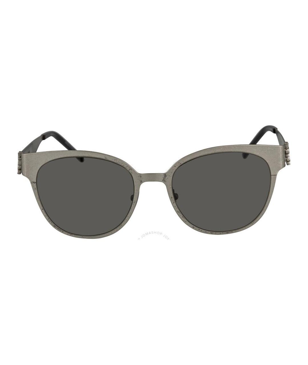 SAINT LAURENT Серые металлические солнцезащитные очки, фото 2
