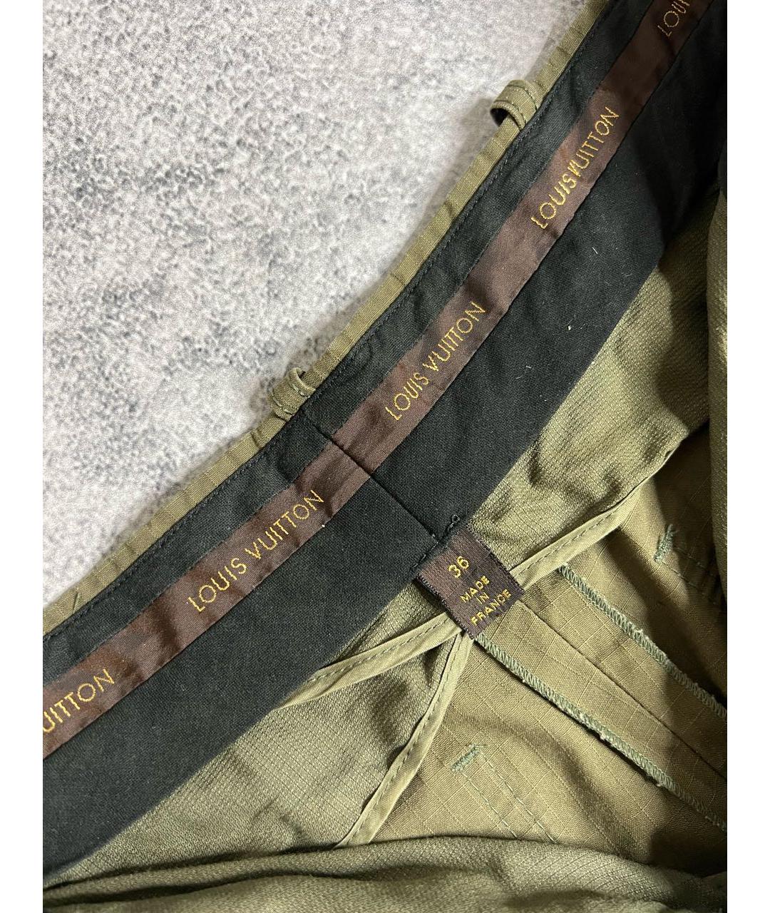 LOUIS VUITTON Хаки хлопковые бриджи, фото 8