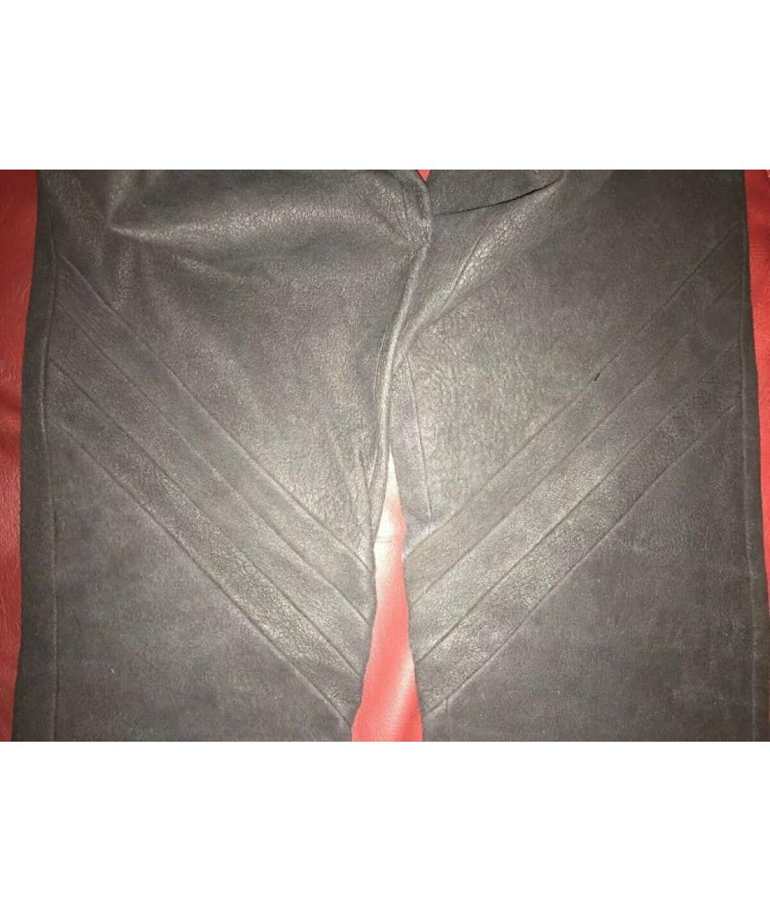 RICK OWENS Черные кожаные леггинсы и велосипедки, фото 4