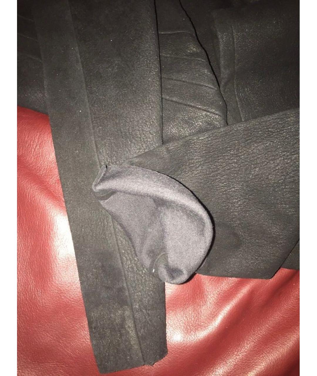 RICK OWENS Черные кожаные леггинсы и велосипедки, фото 5